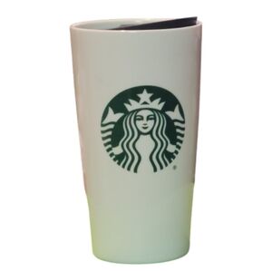 Starbucks Ceramic Travel Tumbler Mug With Lid 12oz Mermaid Siren Logo Lid